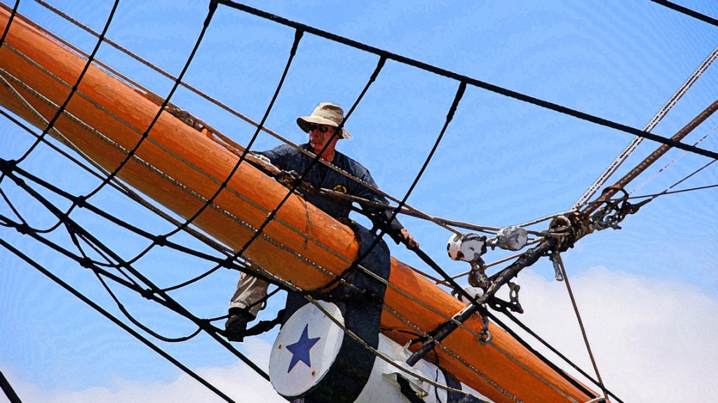 On the bowsprit