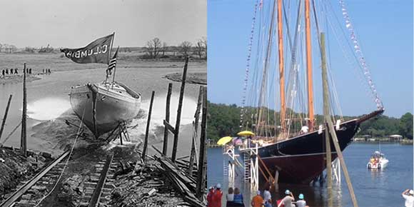 Columbia  1923 launch (left) Columbia 2014 launch (right)