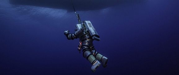 A diver wearing a robotic Exosuit near Antikythera. (EPA/Greek Ministry of Culture)