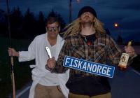 oel Abrahamsson and a friend celebrate kayak fishing history “Norway-style.” 