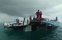 Team Vestas Wind  being salvaged