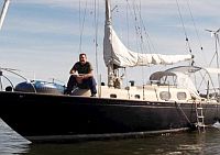 Jordan on his sailboat Angel , from an undated photo.