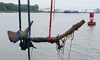 Propeller from the CSS Georgia. US Army Corps of Engineers photo by Michael Jordan